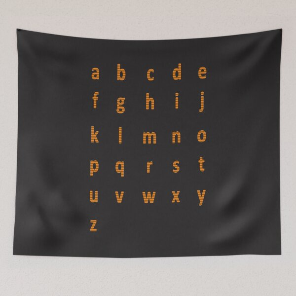 Item preview, complete alphabet - orange striped designed and sold by ZiphGames.