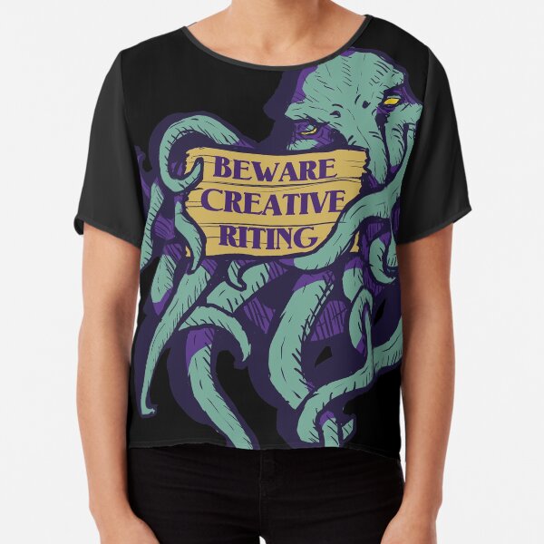 Beware Creative Riting Chiffon Top