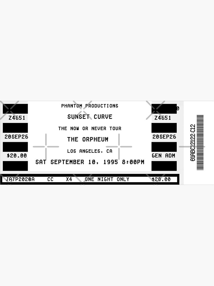 curva de la puesta del sol. ticket de concierto. de ohangiekins
