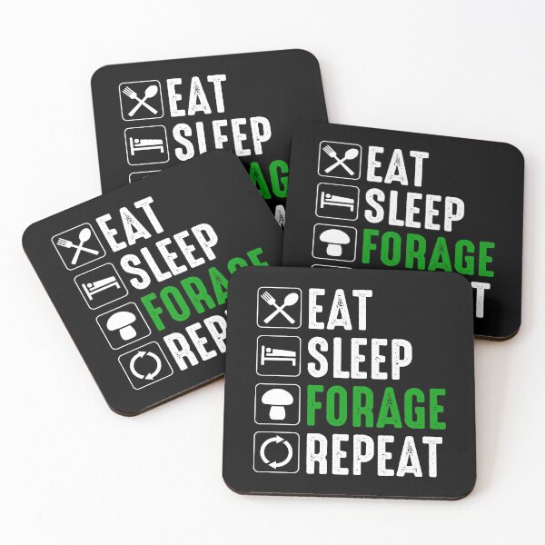 Item preview, Eat Sleep Forage Repeat Funny Mushroom Hunting Foraging designed and sold by Cat Lady Designs.