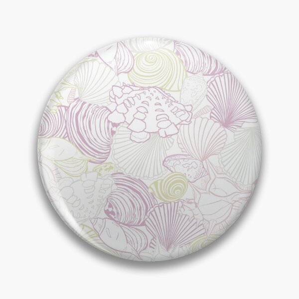 Item preview, Vector white repeat pattern with variety of overlaping seashells. Romantic pink and purple pastel theme. designed and sold by jamiesoondesign.