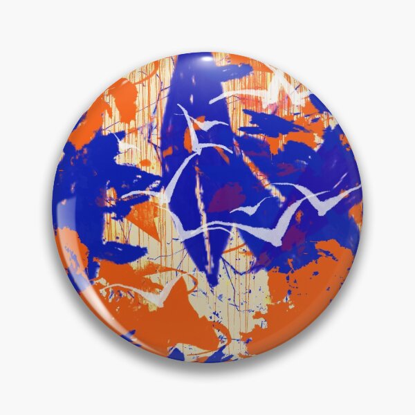 Item preview, Modern Impressionist Style Abstract Art Design Blue and Orange designed and sold by NancyMerkle.