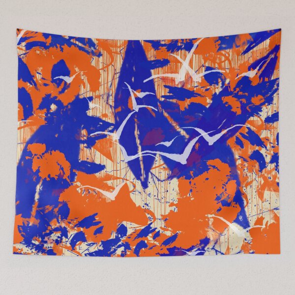 Item preview, Modern Impressionist Style Abstract Art Design Blue and Orange designed and sold by NancyMerkle.