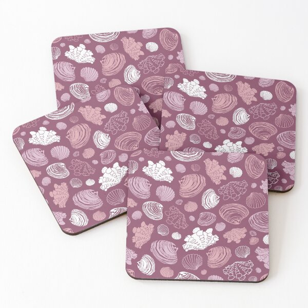 Item preview, Vector purple repeat pattern with variety of clam seashells.  designed and sold by jamiesoondesign.