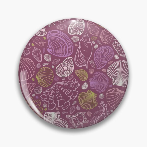Item preview, Vector purple repeat pattern with variety of seashell outlines designed and sold by jamiesoondesign.