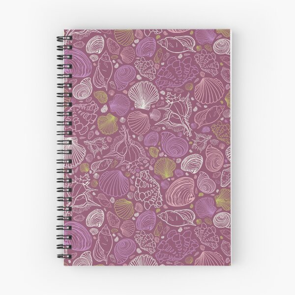 Item preview, Vector purple repeat pattern with variety of seashell outlines designed and sold by jamiesoondesign.