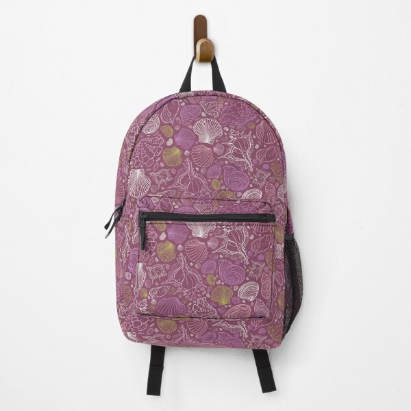Item preview, Vector purple repeat pattern with variety of seashell outlines designed and sold by jamiesoondesign.