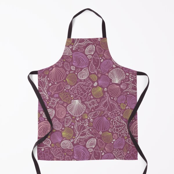 Item preview, Vector purple repeat pattern with variety of seashell outlines designed and sold by jamiesoondesign.