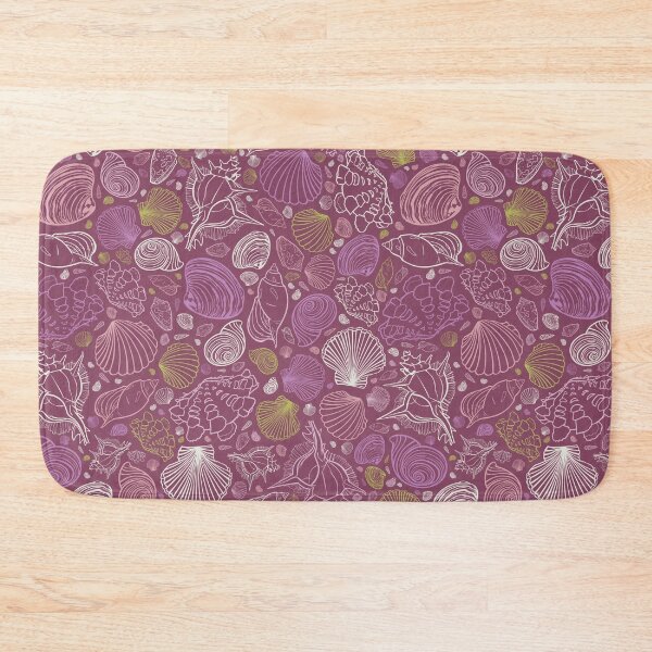 Item preview, Vector purple repeat pattern with variety of seashell outlines designed and sold by jamiesoondesign.