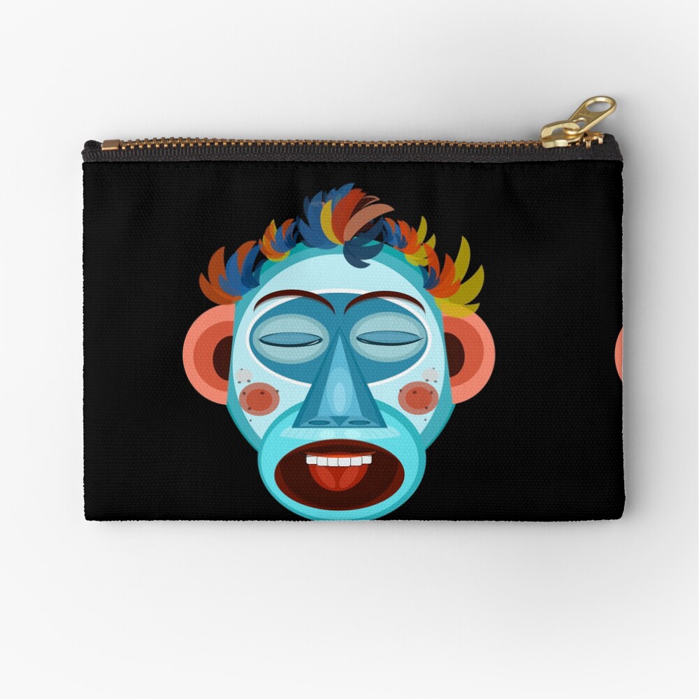 MONKEY - SINGS - Black Zipper Pouch