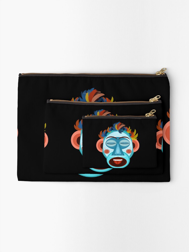 Alternate view of MONKEY - SINGS - Black Zipper Pouch