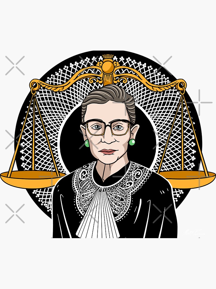 Thumbnail 3 of 3, Sticker, RBG, Ruth Bader Ginsburg designed and sold by HollyPierson.