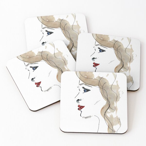 Item preview, Glamourous Side Profilings Fashion Illustration Watercolor designed and sold by Scarlett Ballantyne  - Beautigurlz Designs.