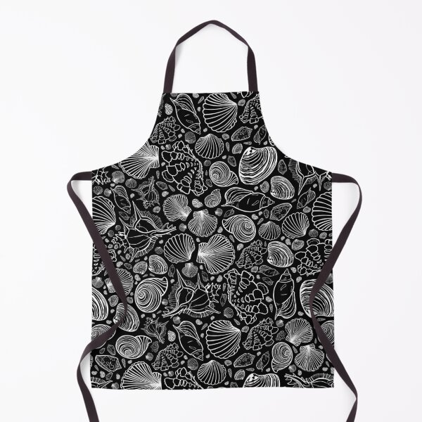 Item preview, Vector black and white repeat pattern with variety of seashells. designed and sold by jamiesoondesign.