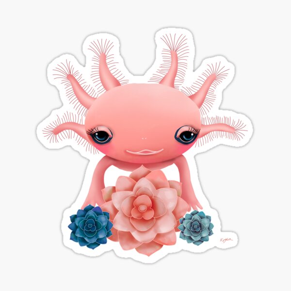 Vista previa del artículo con la obra «Axolotl rosa», diseñado y vendido por Karin Taylor.