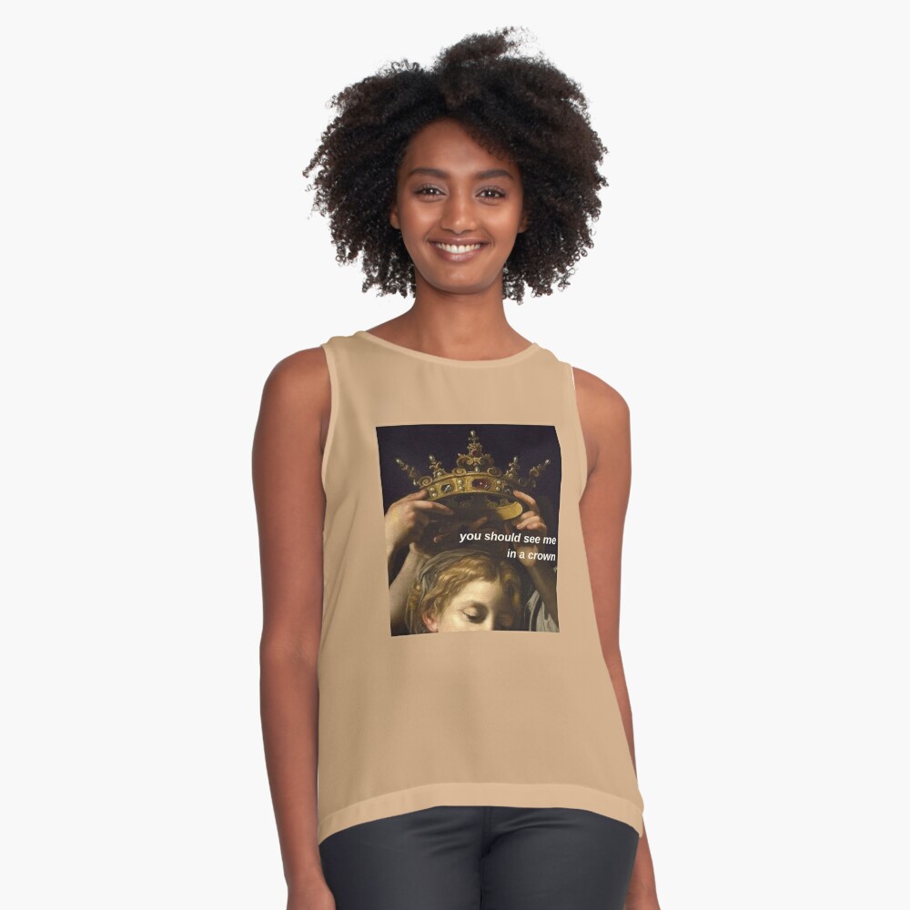 You Should See Me In A Crown Sherlock Pale Aesthetic Sticker Iphone Sleeveless Top By Kaledabean Redbubble