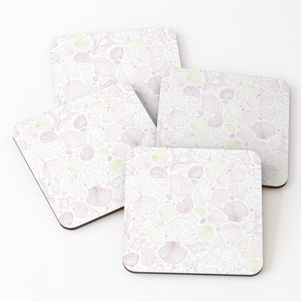Item preview, Vector white pastel colours repeat pattern with variety of seashells.  designed and sold by jamiesoondesign.