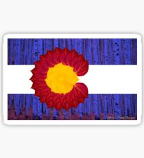 aspen tree Colorado flag Sticker