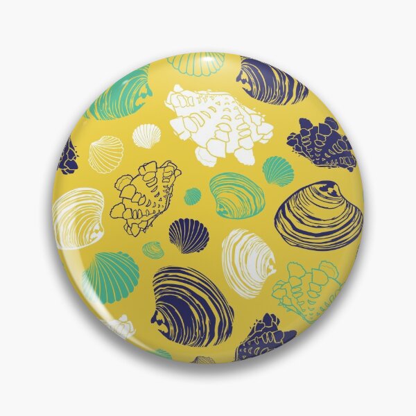 Item preview, Vector yellow repeat pattern with variety of clam seashells.  designed and sold by jamiesoondesign.