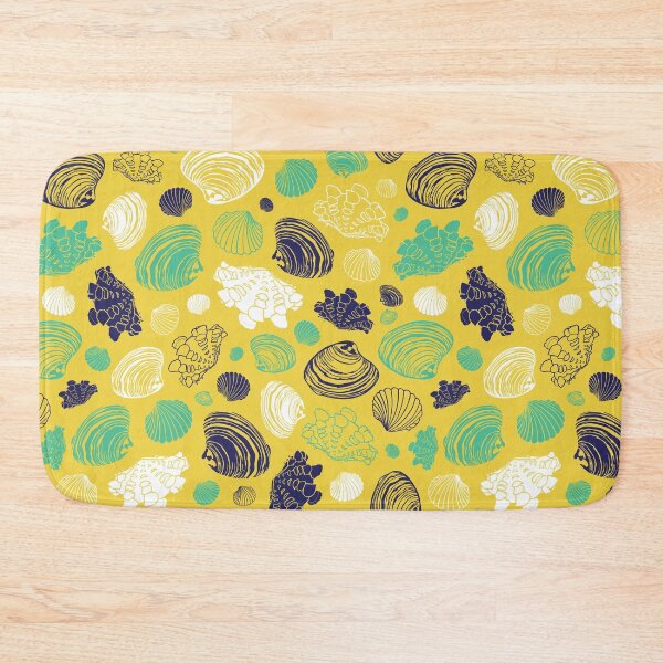 Item preview, Vector yellow repeat pattern with variety of clam seashells.  designed and sold by jamiesoondesign.