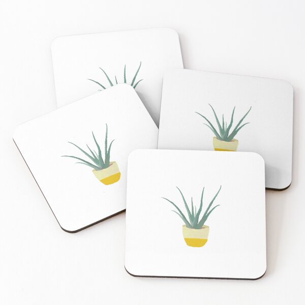 Item preview, Aloe Vera Plant in Yellow Pot (white) designed and sold by Salt Illustrations.