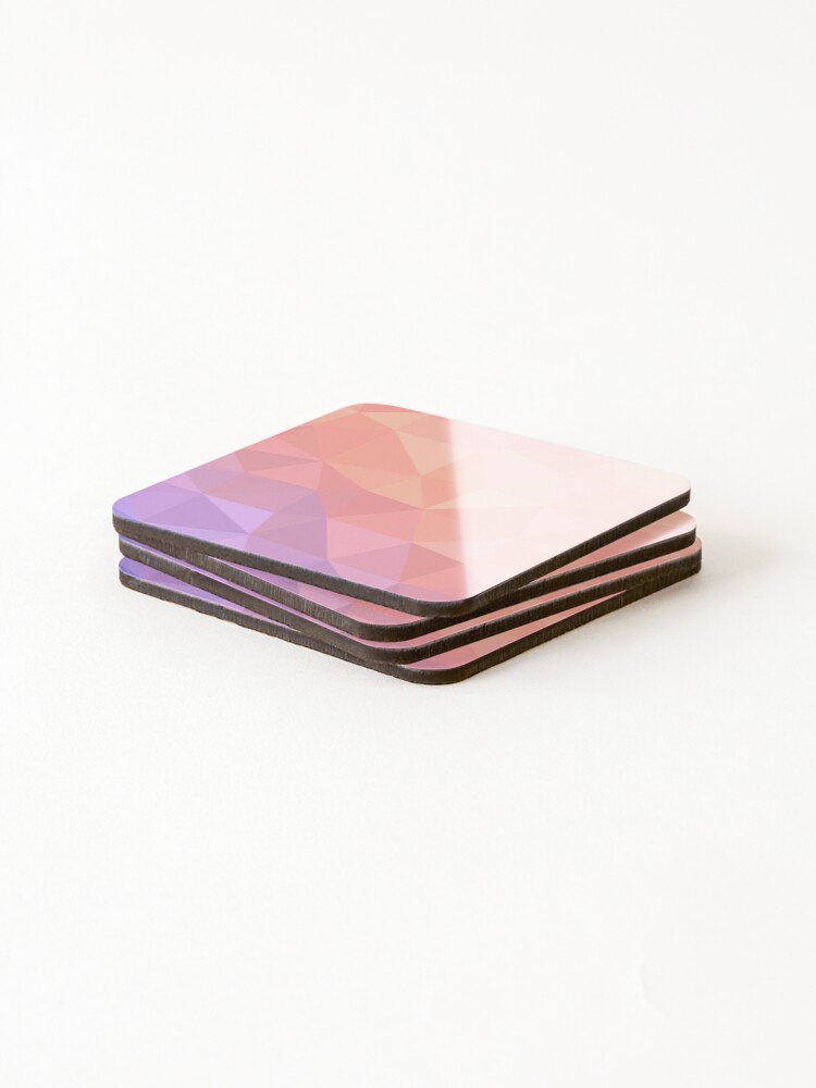 Thumbnail 4 of 5, Coasters (Set of 4), Peach Violet Abstract Geometric Triangles Vector Pattern designed and sold by patternsoup.