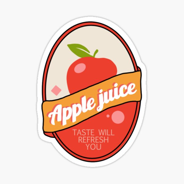 "apple juice fruit sticker" Sticker for Sale by mckinleyc Redbubble
