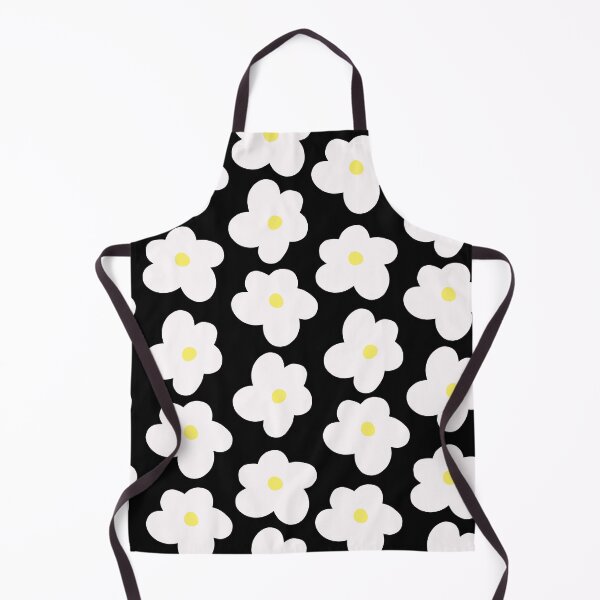 Item preview, White Flowers With Yellow Centers Black Background designed and sold by SofiaSava01.