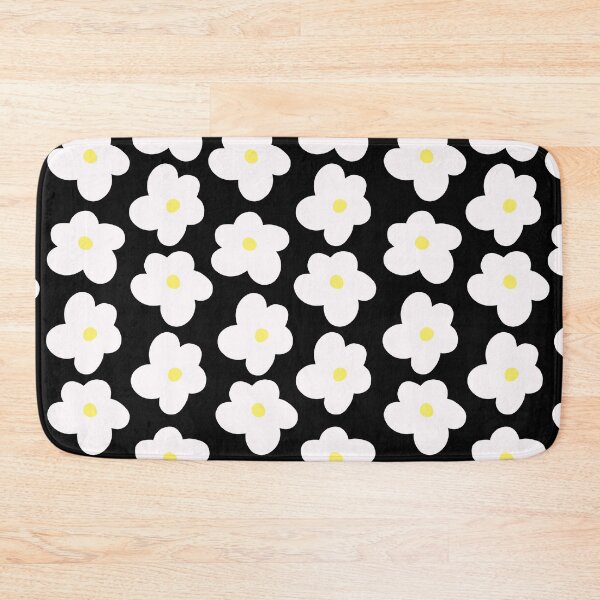 Item preview, White Flowers With Yellow Centers Black Background designed and sold by SofiaSava01.