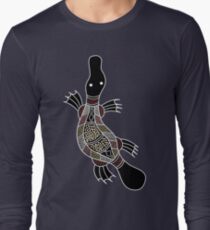 Aboriginal Art - Platypus Long Sleeve T-Shirt