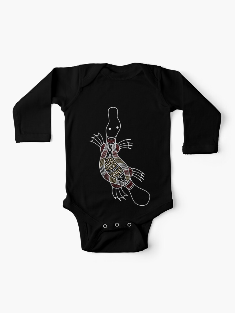 Authentic Aboriginal Art - Platypus Baby One-Piece for Sale by