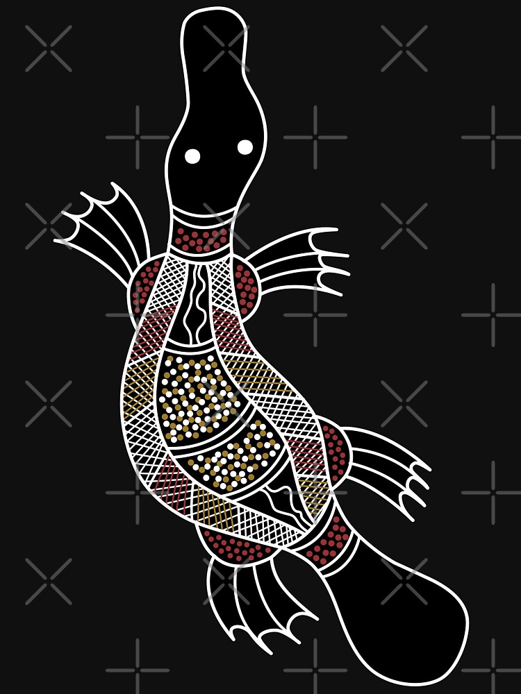 Authentic Aboriginal Art Platypus Active T Shirt By HogarthArts   Raf,750x1000,075,t,101010 01c5ca27c6.u3 