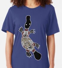 Aboriginal Art - Platypus Slim Fit T-Shirt