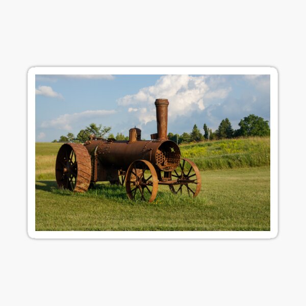 Item preview, Antique And Rusty - a Vintage Iron Tractor on a Farm designed and sold by Georgia Mizuleva.