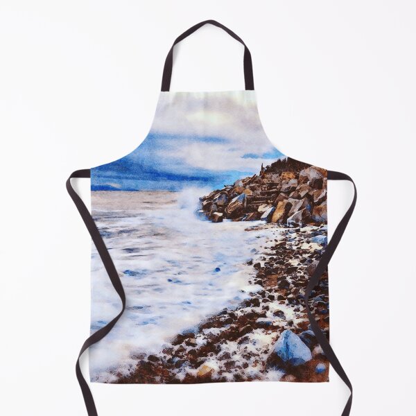 Item preview, Rocky Beach Ocean Shore Watercolor Painting designed and sold by DebiPhillips.