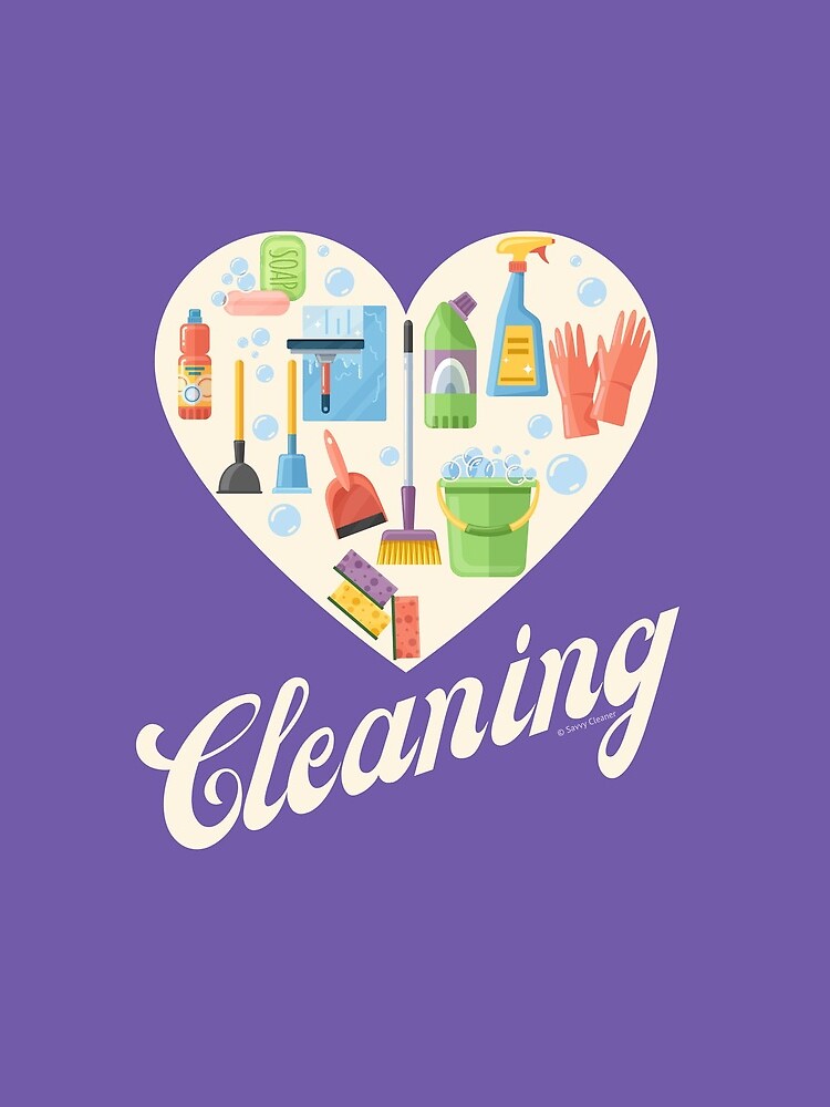 Thumbnail 3 of 3, Drawstring Bag, Heart Cleaning, Cleaning Crew Gifts, Motivation Inspiration Graphic designed and sold by SavvyCleaner.