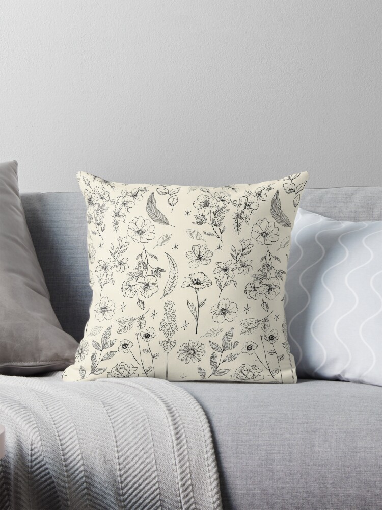 Thumbnail 1 of 4, Pillow, Simple Flower Pattern designed and sold by doodlewjess.