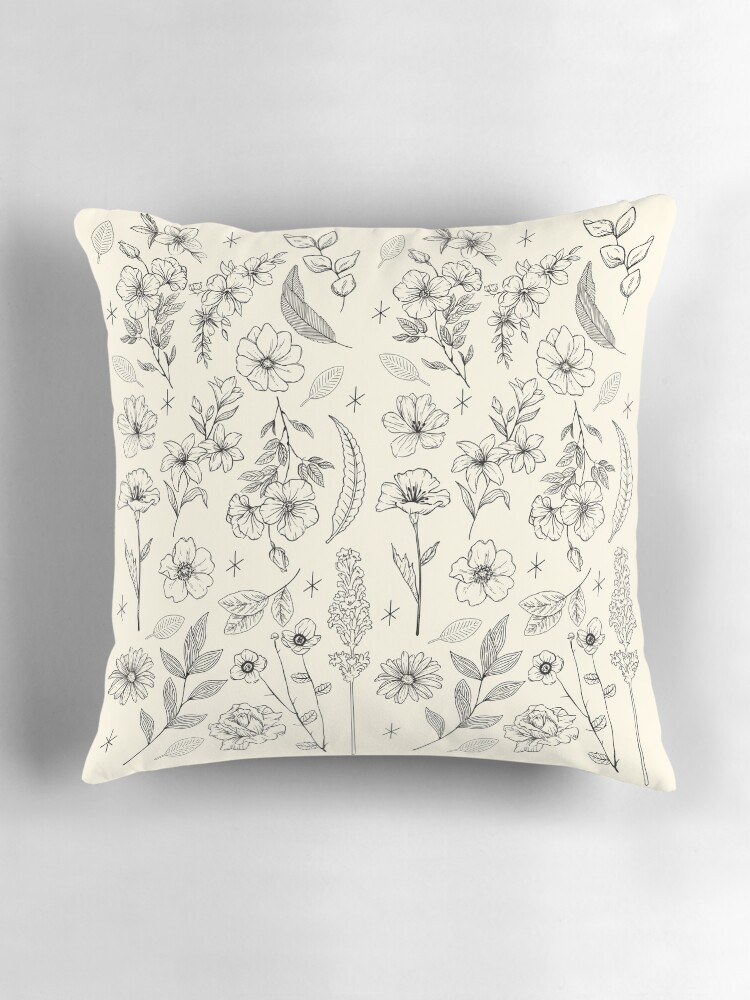 Thumbnail 3 of 4, Pillow, Simple Flower Pattern designed and sold by doodlewjess.