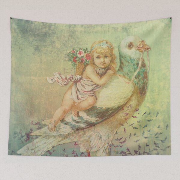 Item preview, Little Girl Cherub On A Very Large Bird designed and sold by DeeElle.