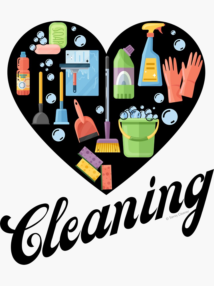 Thumbnail 3 of 3, Sticker, Heart Cleaning, Cleaning Crew Gifts, Motivation Inspiration Graphic designed and sold by SavvyCleaner.