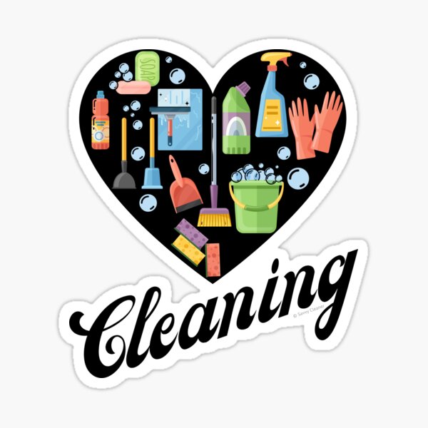 Item preview, Heart Cleaning, Cleaning Crew Gifts, Motivation Inspiration Graphic designed and sold by SavvyCleaner.