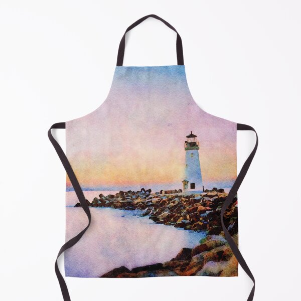 Item preview, Rocky Beach Ocean Shore Lighthouse Watercolor Painting designed and sold by DebiPhillips.