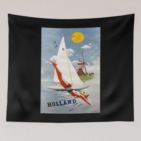 Aperçu de l'œuvre Holland poster retro créée et vendue par CorasPosters.