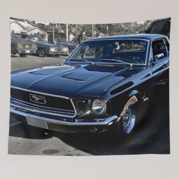 Artikelvorschau, Schwarzer Ford Mustang entworfen und verkauft von Cars around Adelaide.