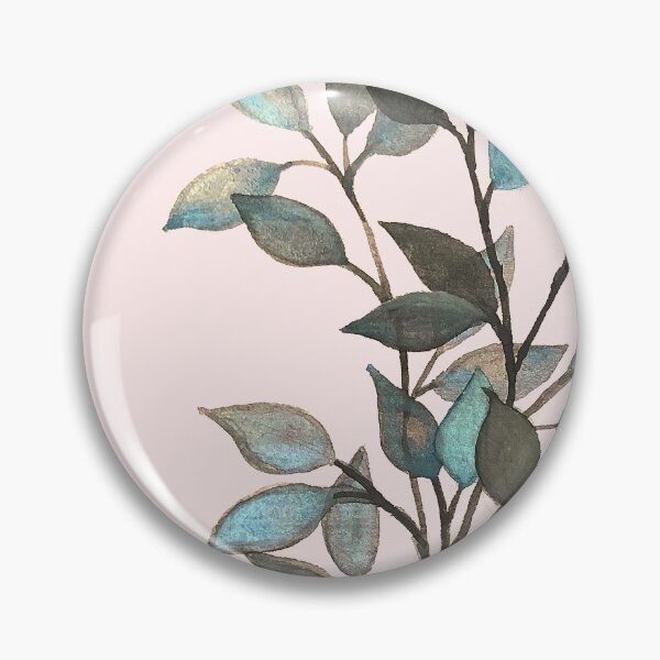 Item preview, Leaves branches II watercolor painting blue pink designed and sold by GittaG74.