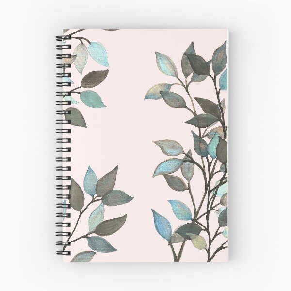Item preview, Leaves branches II watercolor painting blue pink designed and sold by GittaG74.