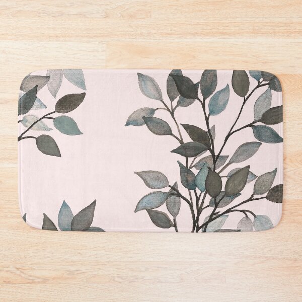 Item preview, Leaves branches II watercolor painting blue pink designed and sold by GittaG74.