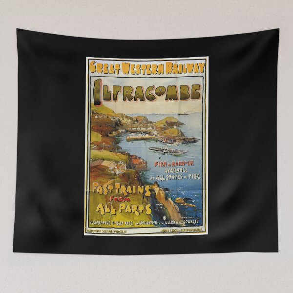 Item preview, Ilfracombe retro poster designed and sold by CorasPosters.