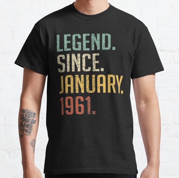 Leyenda desde enero de 1961 60.o regalo de cumpleaños 60 años Vintage enero de 1961 Camiseta clásica