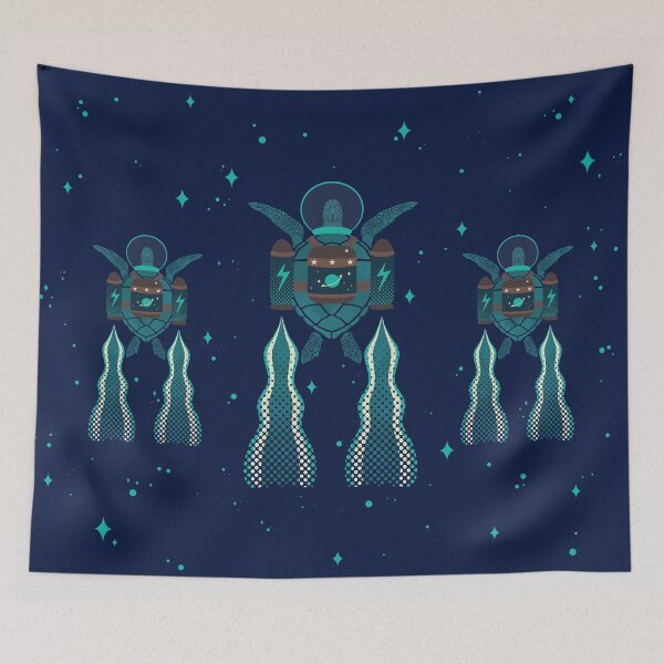 Item preview, Turquoise Turtle Rides a Jetpack to Space - On a Mission to Explore the Seas of Titan designed and sold by kmussatt.